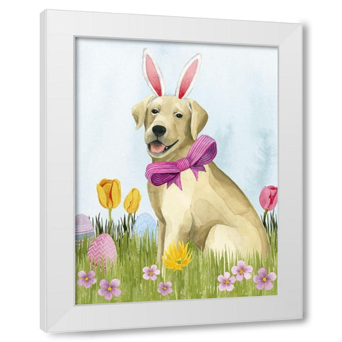 Puppy Easter I White Modern Wood Framed Art Print by Popp, Grace