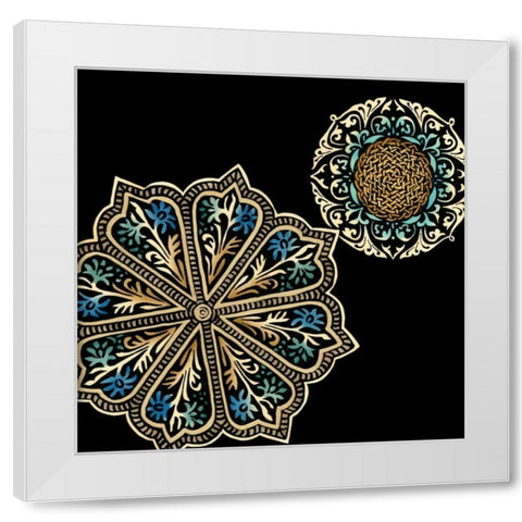 Midnight Rosette III White Modern Wood Framed Art Print by Zarris, Chariklia