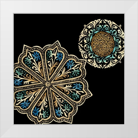 Midnight Rosette III White Modern Wood Framed Art Print by Zarris, Chariklia