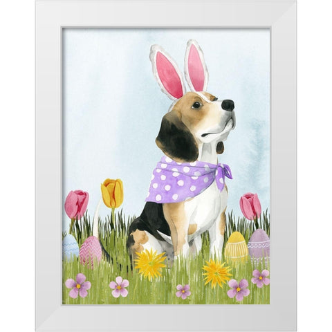 Puppy Easter II White Modern Wood Framed Art Print by Popp, Grace