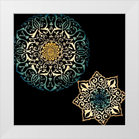 Midnight Rosette IV White Modern Wood Framed Art Print by Zarris, Chariklia