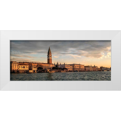 San Marco Panorama White Modern Wood Framed Art Print by Head, Danny