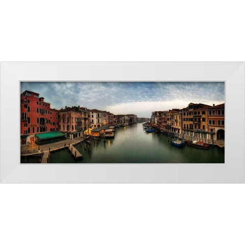 Rialto Panorama White Modern Wood Framed Art Print by Head, Danny