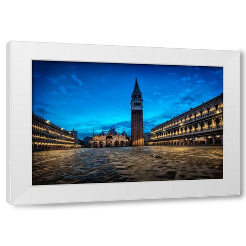 On the Square White Modern Wood Framed Art Print by Head, Danny