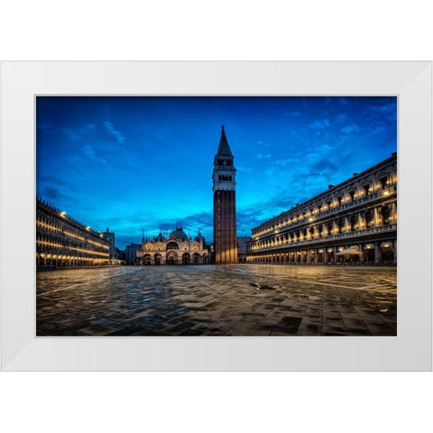 On the Square White Modern Wood Framed Art Print by Head, Danny