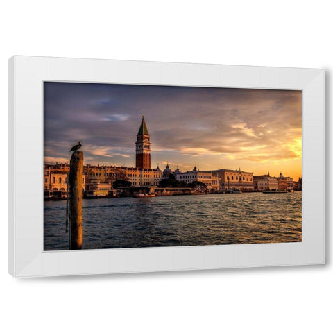 Birds View White Modern Wood Framed Art Print by Head, Danny