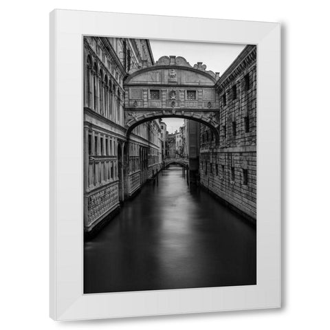 BandW Bridge of Sighs White Modern Wood Framed Art Print by Head, Danny