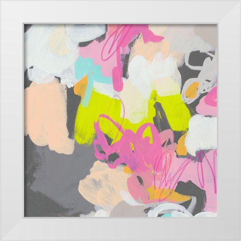 Graffiti Rhythm I White Modern Wood Framed Art Print by Vess, June Erica