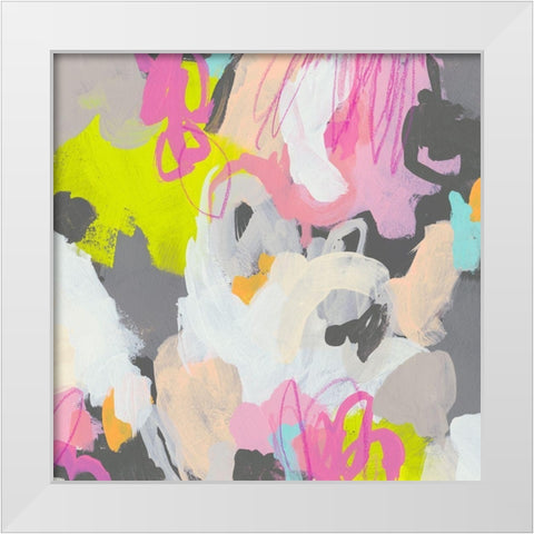 Graffiti Rhythm II White Modern Wood Framed Art Print by Vess, June Erica