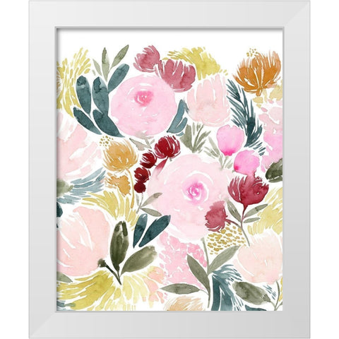 Rose Rays I White Modern Wood Framed Art Print by Popp, Grace