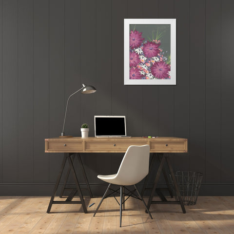 Mauve Wildflower Garden II White Modern Wood Framed Art Print by Moore, Regina