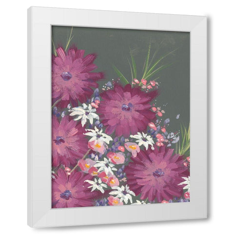 Mauve Wildflower Garden II White Modern Wood Framed Art Print by Moore, Regina