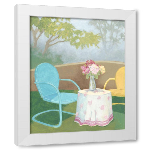 Garden Conversation I White Modern Wood Framed Art Print by Meagher, Megan