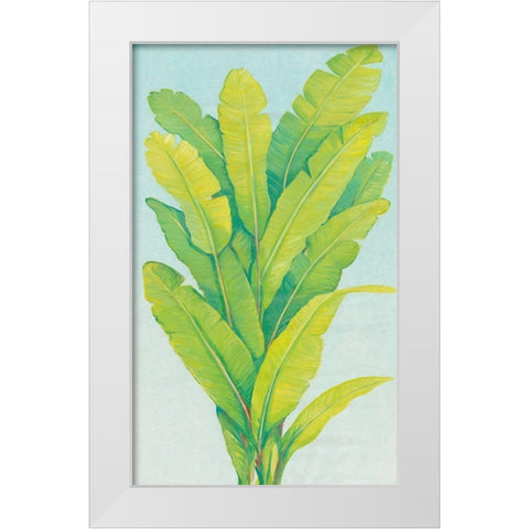 Chartreuse Tropical Foliage II White Modern Wood Framed Art Print by OToole, Tim