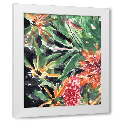 Garden Fest III White Modern Wood Framed Art Print by Wang, Melissa