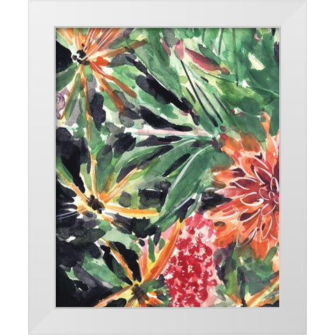 Garden Fest III White Modern Wood Framed Art Print by Wang, Melissa