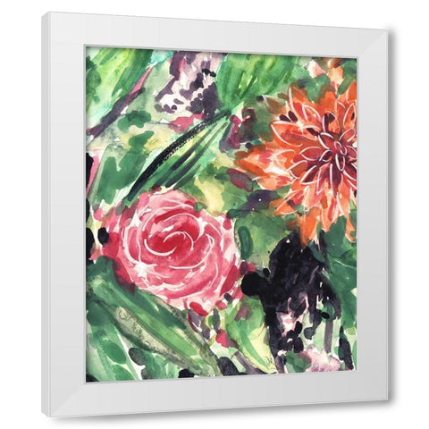 Garden Fest IV White Modern Wood Framed Art Print by Wang, Melissa