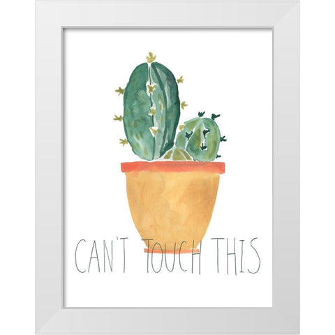 Punny Plant I White Modern Wood Framed Art Print by Vess, June Erica