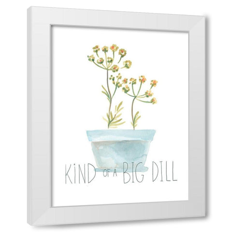 Punny Plant III White Modern Wood Framed Art Print by Vess, June Erica