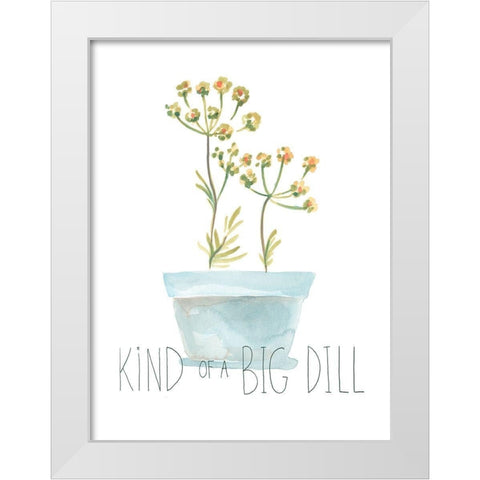 Punny Plant III White Modern Wood Framed Art Print by Vess, June Erica