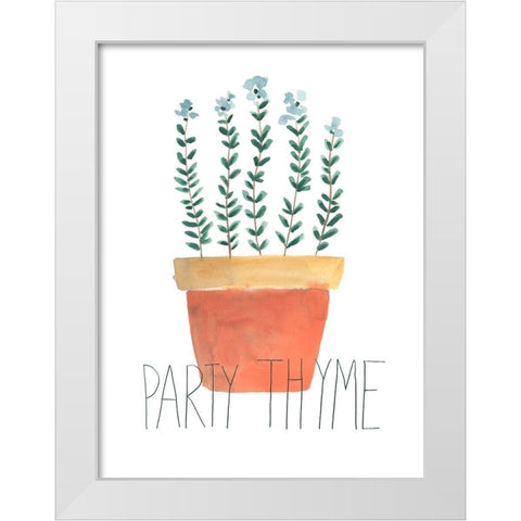 Punny Plant IV White Modern Wood Framed Art Print by Vess, June Erica