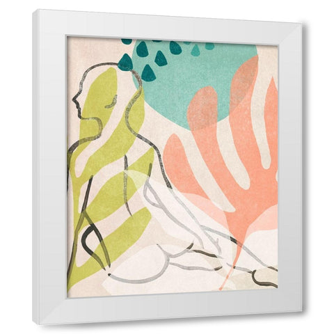 Tropical Nude I White Modern Wood Framed Art Print by Vess, June Erica