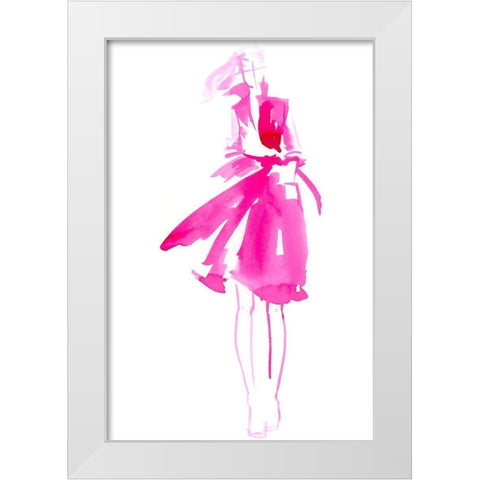 Fuchsia Street Fashion I White Modern Wood Framed Art Print by Parker, Jennifer Paxton