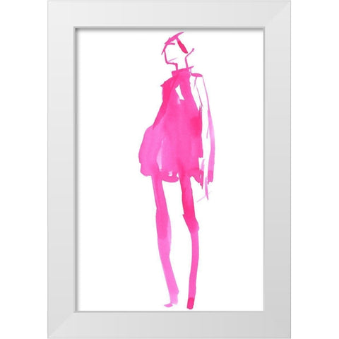 Fuchsia Street Fashion II White Modern Wood Framed Art Print by Parker, Jennifer Paxton