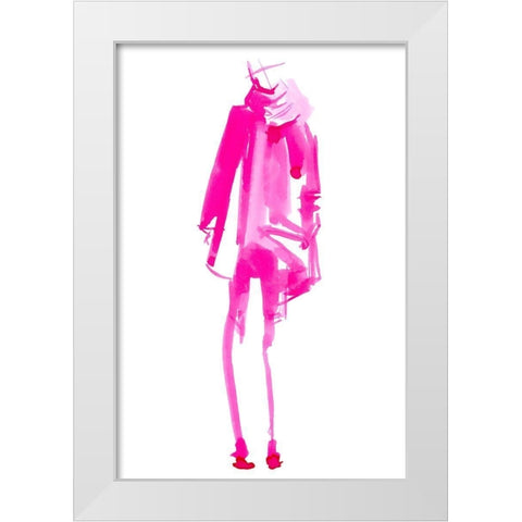 Fuchsia Street Fashion III White Modern Wood Framed Art Print by Parker, Jennifer Paxton