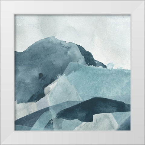 Blue Range I White Modern Wood Framed Art Print by Vess, June Erica