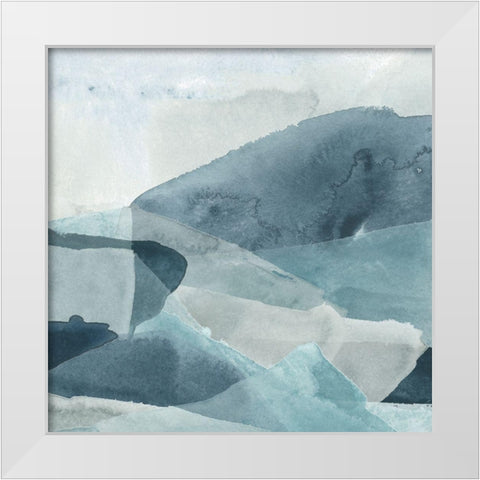 Blue Range II White Modern Wood Framed Art Print by Vess, June Erica