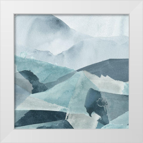 Blue Range IV White Modern Wood Framed Art Print by Vess, June Erica