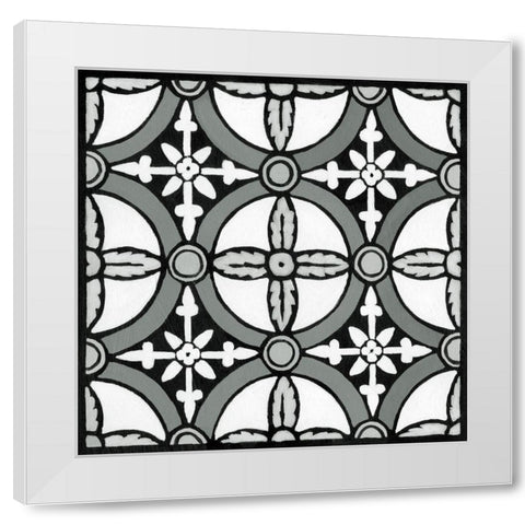 Non-embellish Renaissance Tile I White Modern Wood Framed Art Print by Vision Studio