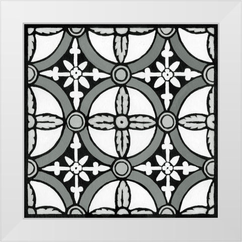 Non-embellish Renaissance Tile I White Modern Wood Framed Art Print by Vision Studio