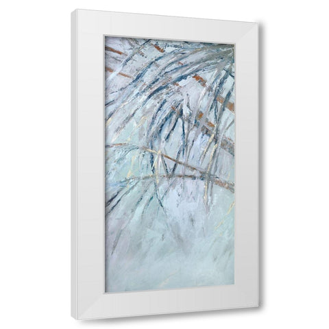 Grey Palms I White Modern Wood Framed Art Print by Wilkins, Suzanne