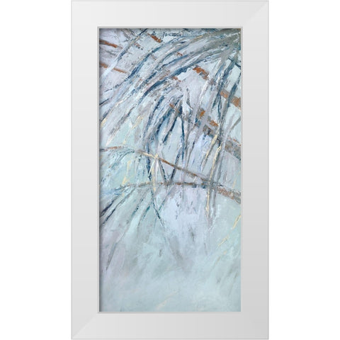 Grey Palms I White Modern Wood Framed Art Print by Wilkins, Suzanne