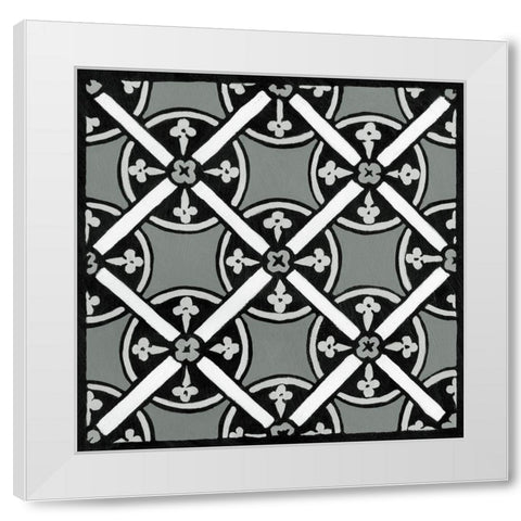 Non-embellish Renaissance Tile III White Modern Wood Framed Art Print by Vision Studio