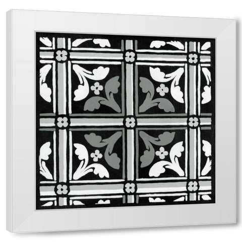 Non-embellish Renaissance Tile IV White Modern Wood Framed Art Print by Vision Studio