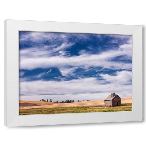Farm and Field I White Modern Wood Framed Art Print by PHBurchett