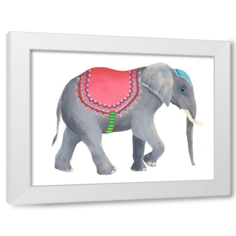 Festival Animal IV White Modern Wood Framed Art Print by Moore, Regina