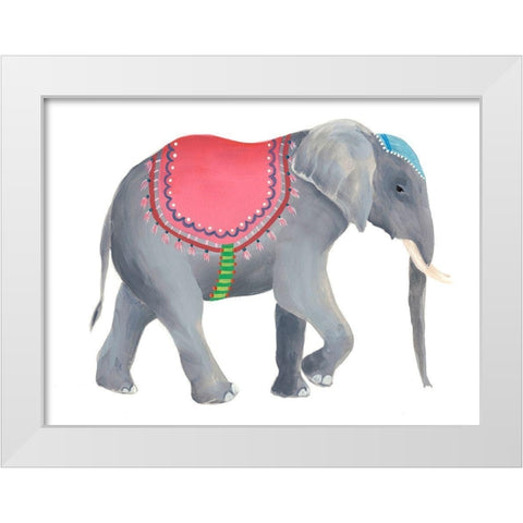 Festival Animal IV White Modern Wood Framed Art Print by Moore, Regina