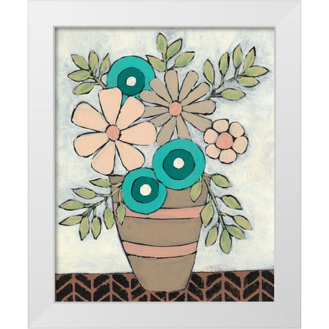 Mid Summer Bouquet I White Modern Wood Framed Art Print by Moore, Regina