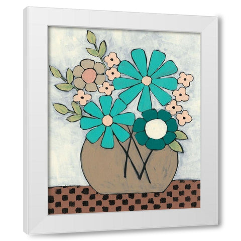 Mid Summer Bouquet II White Modern Wood Framed Art Print by Moore, Regina