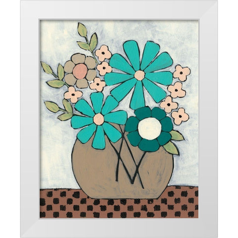Mid Summer Bouquet II White Modern Wood Framed Art Print by Moore, Regina