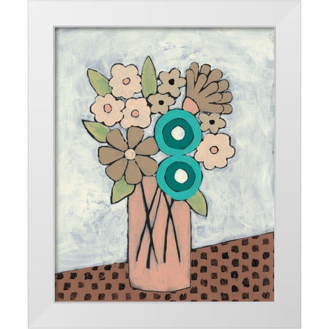 Mid Summer Bouquet III White Modern Wood Framed Art Print by Moore, Regina