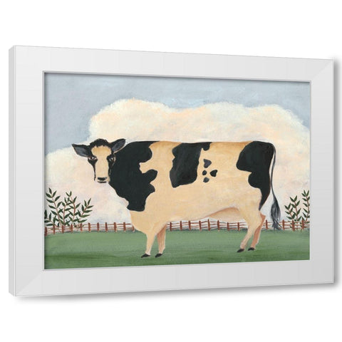Folk Farm II White Modern Wood Framed Art Print by Moore, Regina