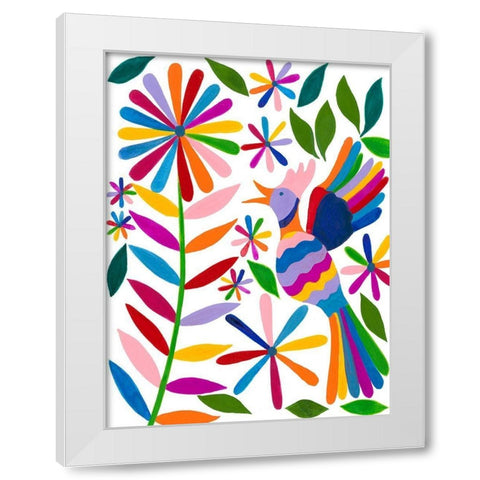 Otomi Bird II White Modern Wood Framed Art Print by Moore, Regina