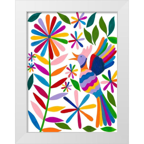 Otomi Bird II White Modern Wood Framed Art Print by Moore, Regina