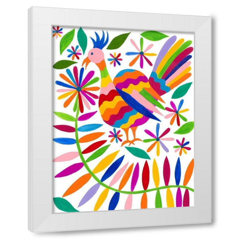 Otomi Bird III White Modern Wood Framed Art Print by Moore, Regina