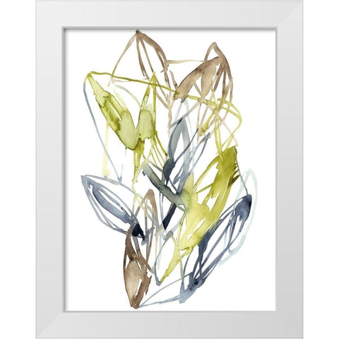 Leaf Pathways II White Modern Wood Framed Art Print by Goldberger, Jennifer